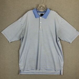 Dunning Golf Polo Shirt Striped‎ Blue White Preformance Stretch Mens Size XL